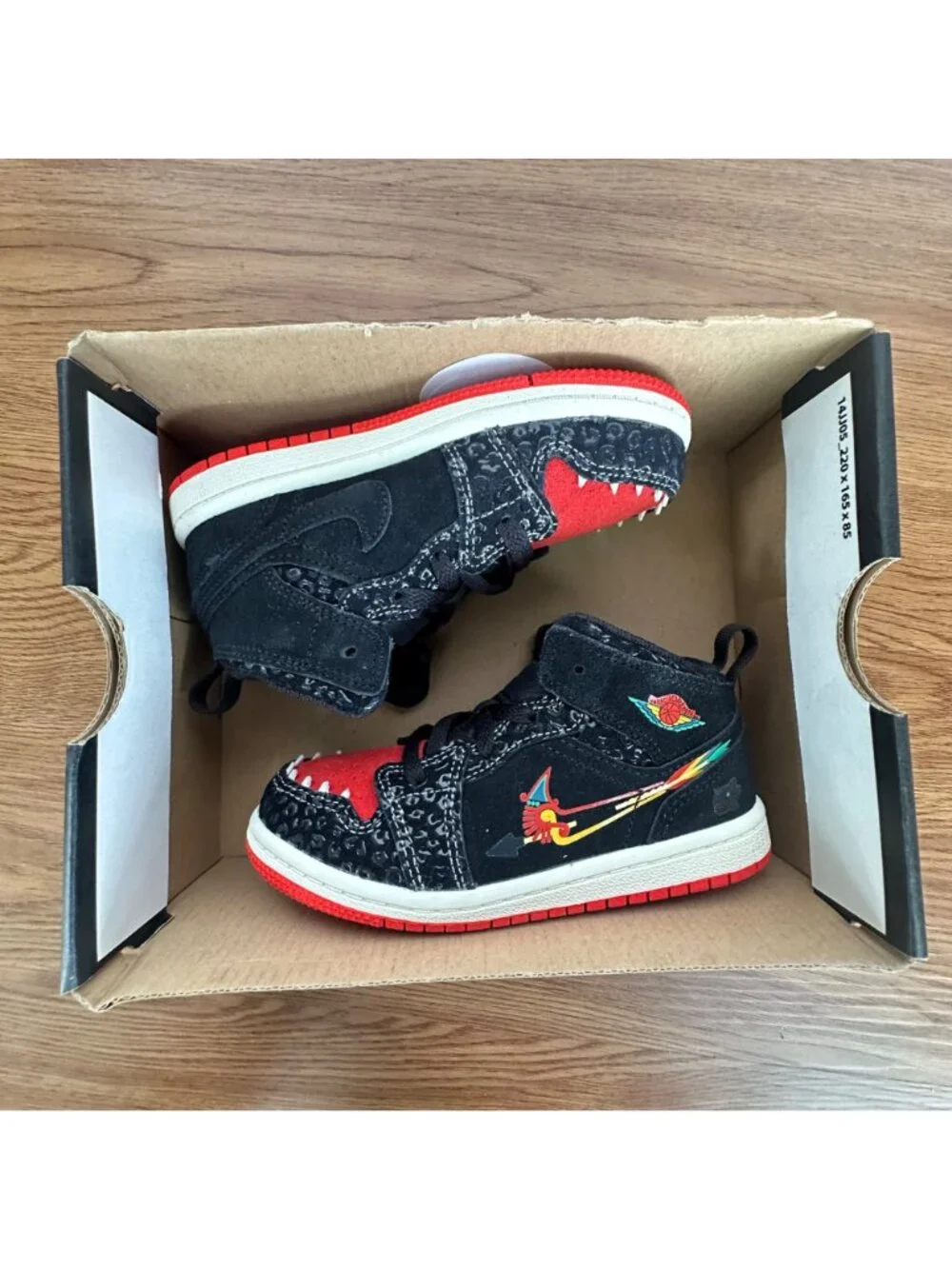 ⭐Rare Nike Jordan 1 Mid SE Siempre Familia 9C Toddler Shoes Black Red DN5120-001